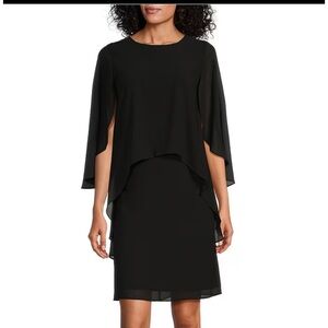 Marina size 12 black chiffon overlay cocktail dress. NWT